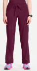 Women's Wine Rib Knit Drawstring Waist Scrub Pant